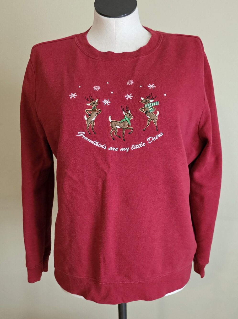 Holiday Editions Grandkids Are My Little Deers Christmas Winter Sweater Vintage